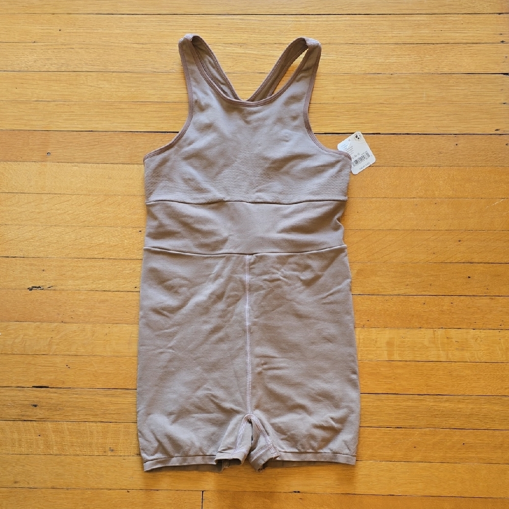 NWT, free people movement, Good Karma Romper, Brown/Tan, Women's M/L